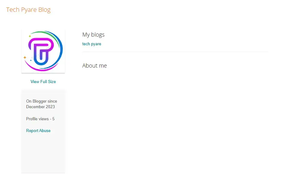 Blogger Profile page