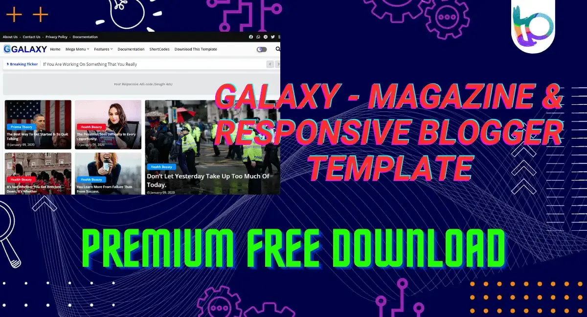Galaxy Premium Blogger Template Free Download 2024