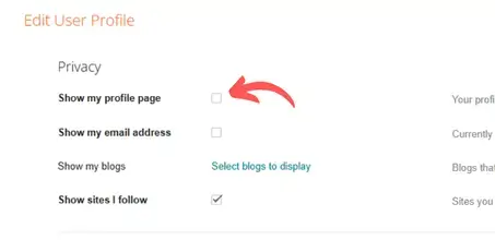 Hide your Blogger Profile On Google Search edit option in Blogger Profile