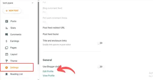How to Edit Your Blogger Profile settings