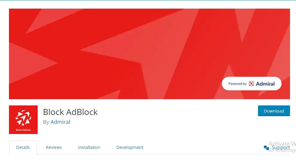 Block AdBlock Plugin for WordPress