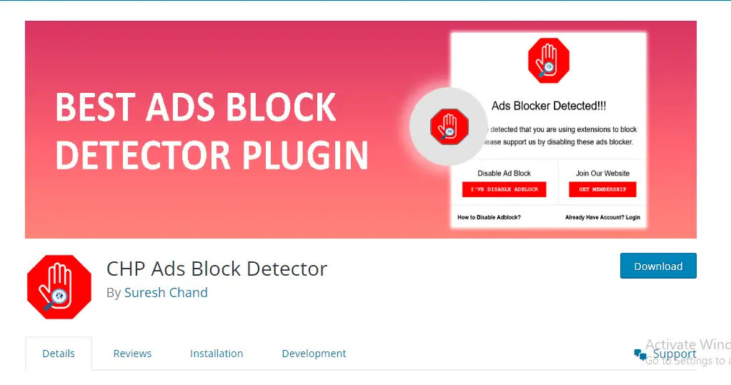 CHP Ads Block Detector WordPress Plugin