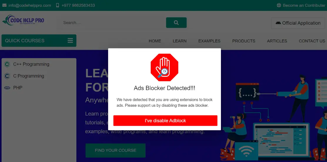CHP Ads Block Detector screenshot 6